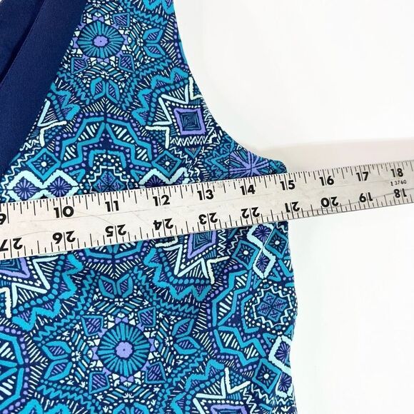 Title Nine Dress Womens Small Geometric Sleeveless Blue Athletic Pocket V Neck - Picture 6 of 10